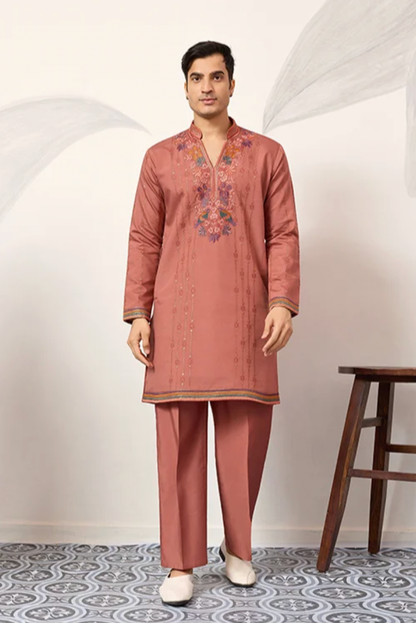 Saubhagya Orange Kurta Set