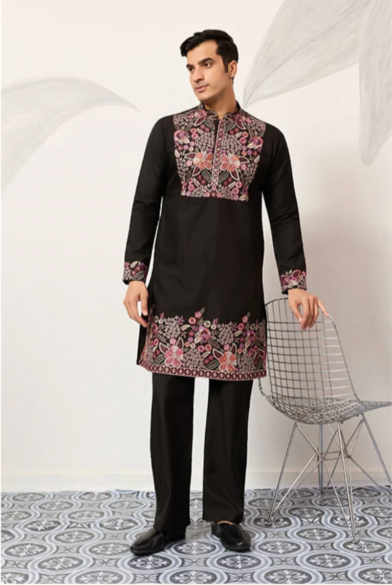 Aarav Black Kurta Set