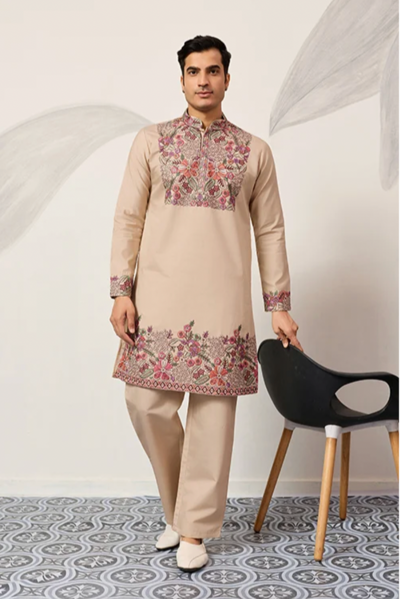 Aarav Beige Kurta Set