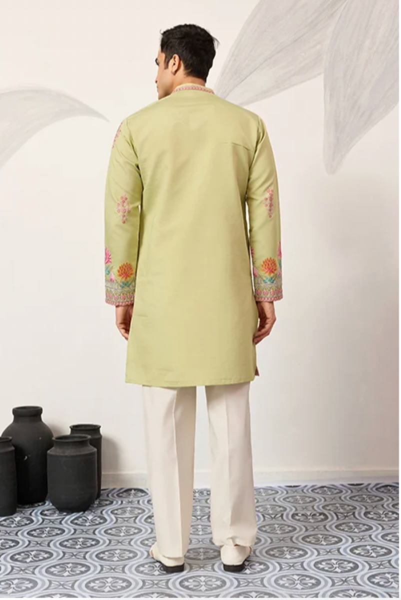 Muhrat Pista Green Kurta Set