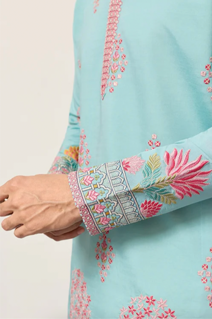 Muhrat Sky Blue Kurta Set