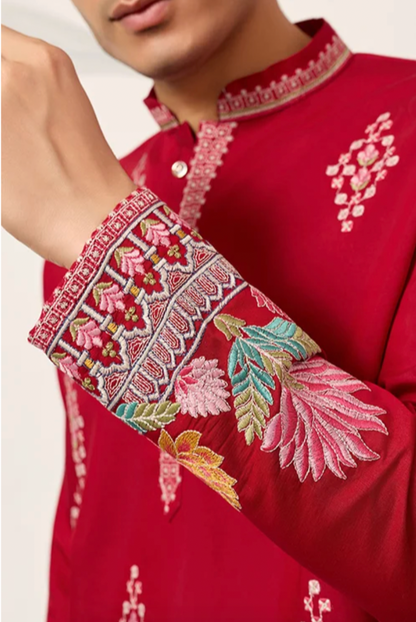 Muhrat Red Kurta Set
