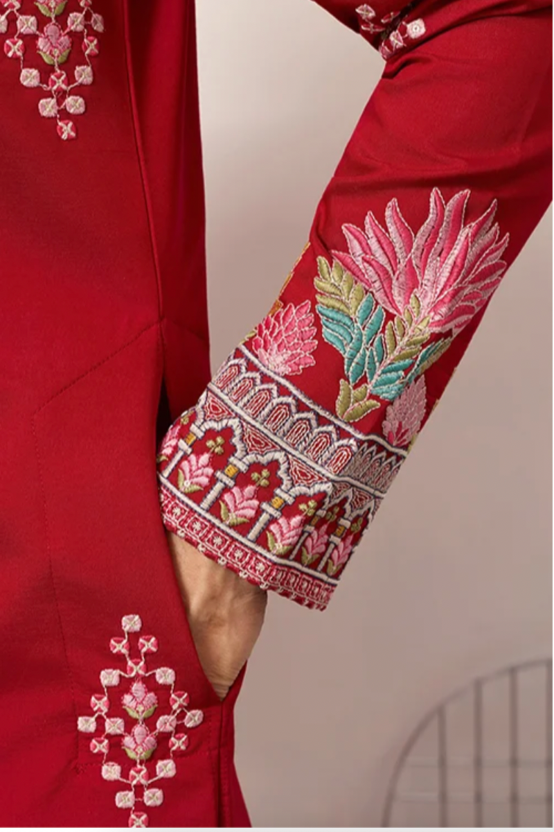 Muhrat Red Kurta Set