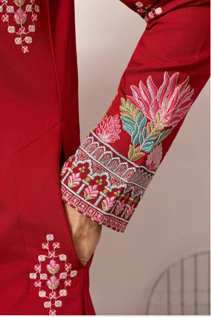Muhrat Red Kurta Set
