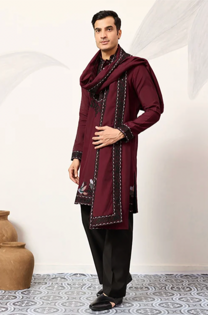 Raunak Maroon Kurta Set