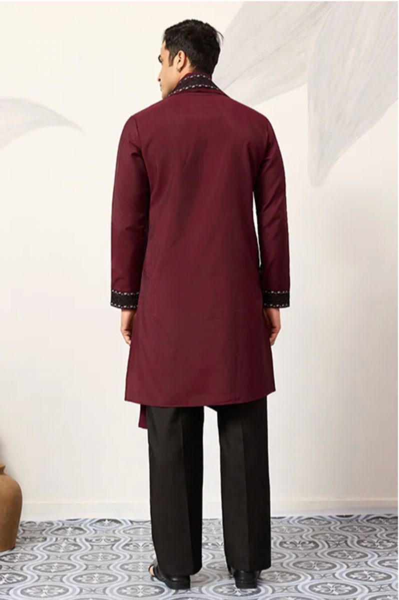 Raunak Maroon Kurta Set