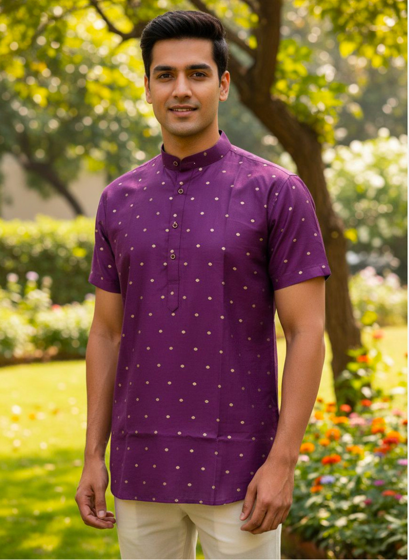 Matrut | Milap Purple Short Kurta