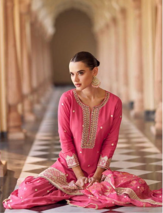 Savera Pink Sharara Suit