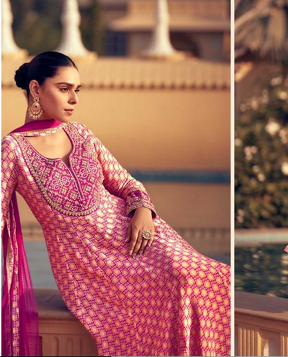 Ujwal Pink Anarkali Suit