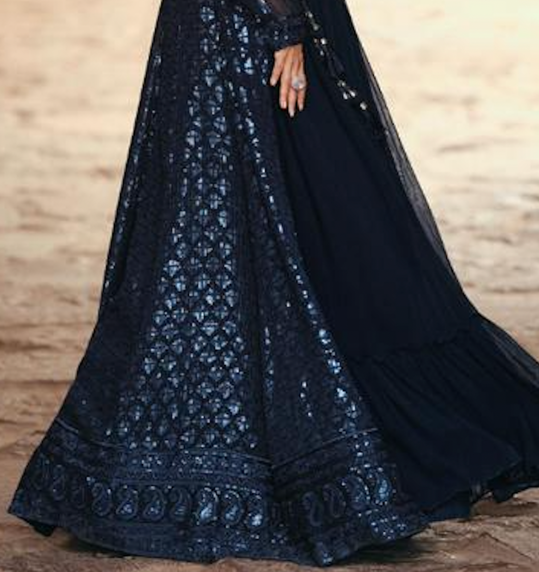 Matrut Desi Diva Navy Blue Palazzo Set