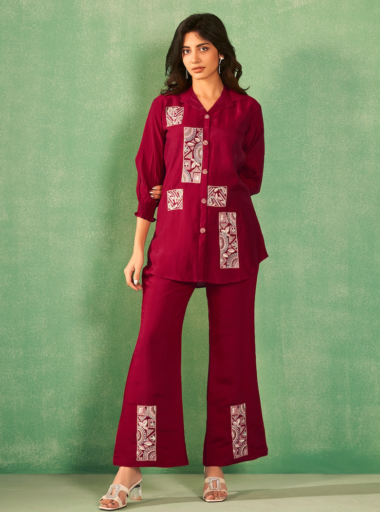 Matrut  | Sync'd Style Maroon Co-ord Set