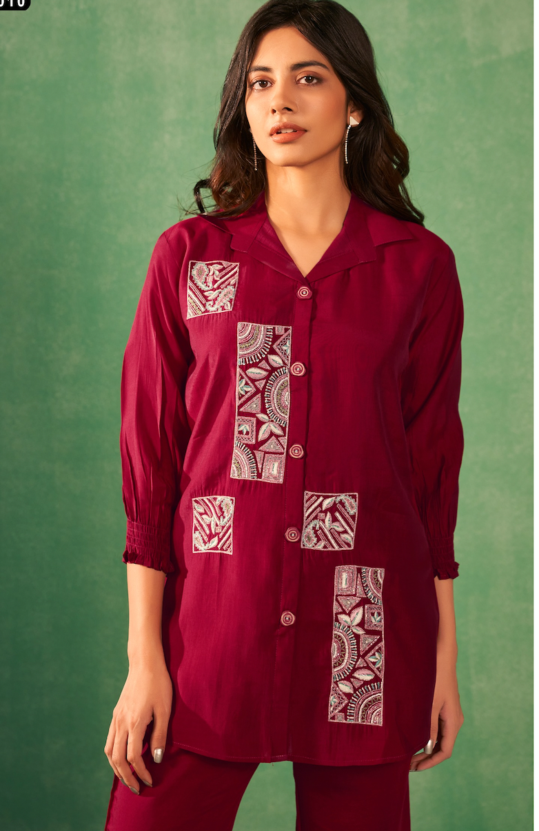 Matrut  | Sync'd Style Maroon Co-ord Set