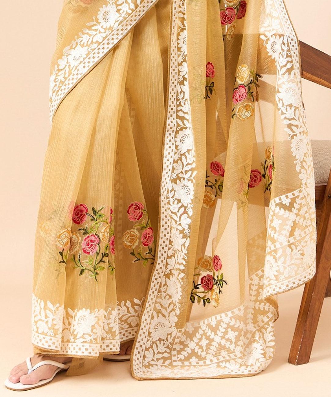 Matrut | Eira Floral Mustard Saree