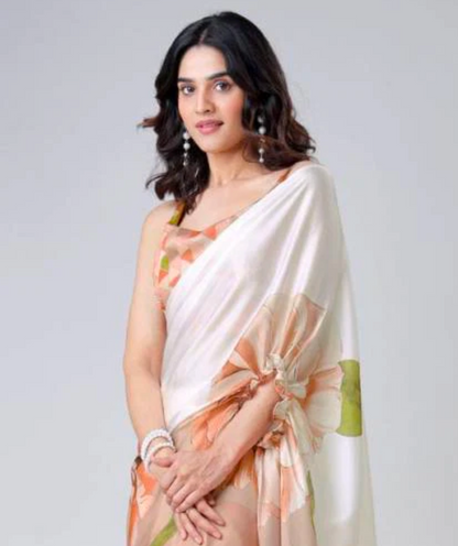 Matrut  |  Bubbly Brown Freehand Saree