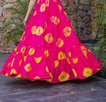 Matrut | Lemon Bloom Hot Pink A-line Dress