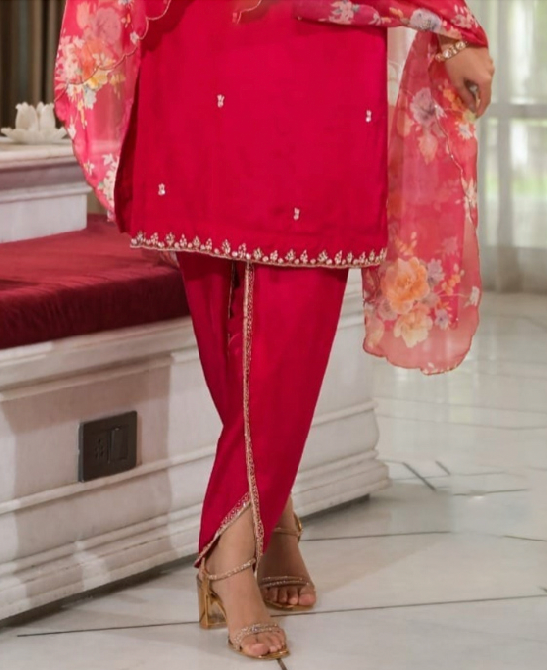Matrut  | Mamacita Red Dhoti Suit