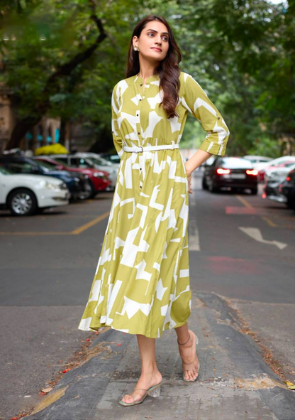 Matrut  | Tripsy Belt Green Dress