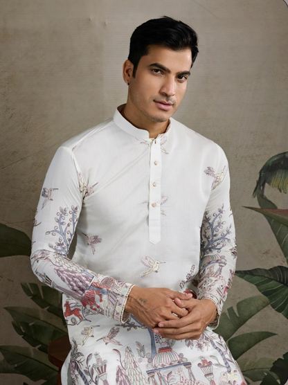 Matrut | Pixel Threads White Kurta Set