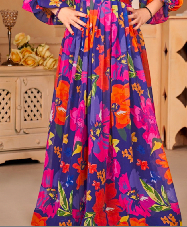 Matrut | Jenny Purple Multicolor Gown