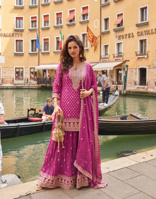Matrut  | Meena Purple Palazzo Suit