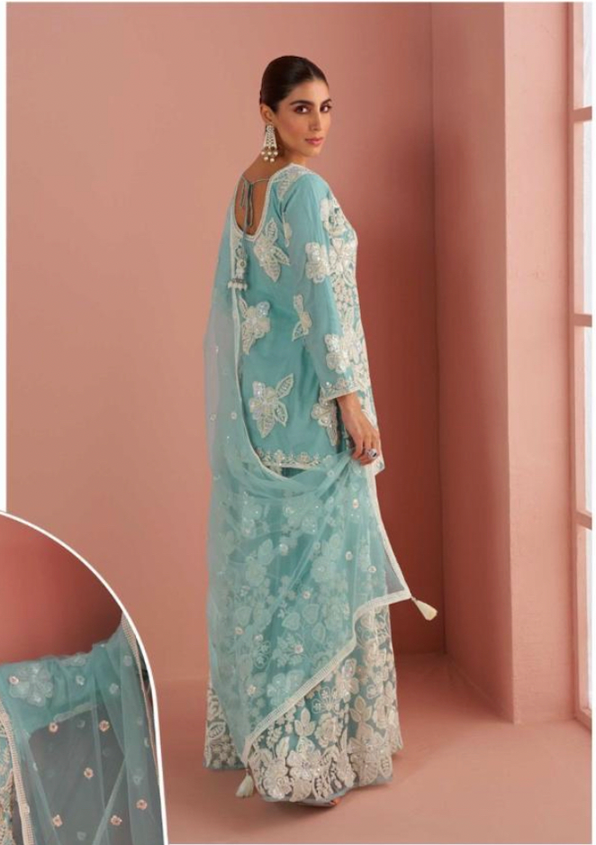 Matrut  | Verona Powder Blue Palazzo Suit