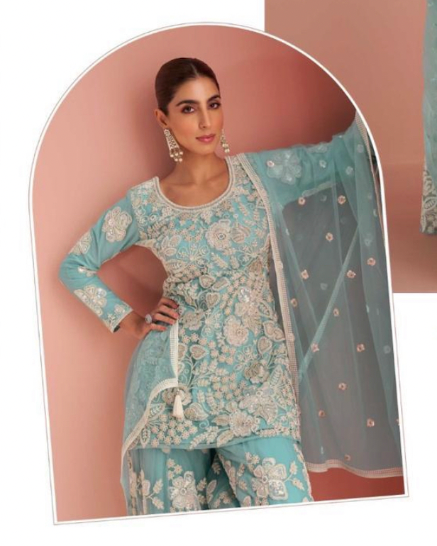 Matrut  | Verona Powder Blue Palazzo Suit