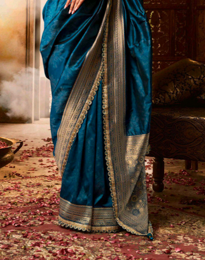 Matrut | Kalaya Royal Blue Banarsi Saree