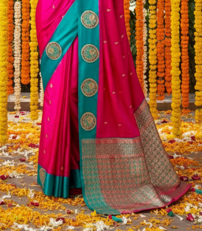 Matrut | Kalki Pink-Blue Saree