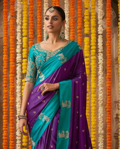 Matrut | Kalki Purple-Blue Saree