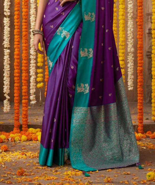Matrut | Kalki Purple-Blue Saree