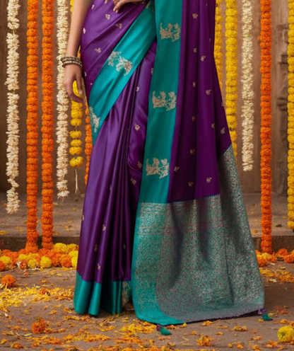 Matrut | Kalki Purple-Blue Saree
