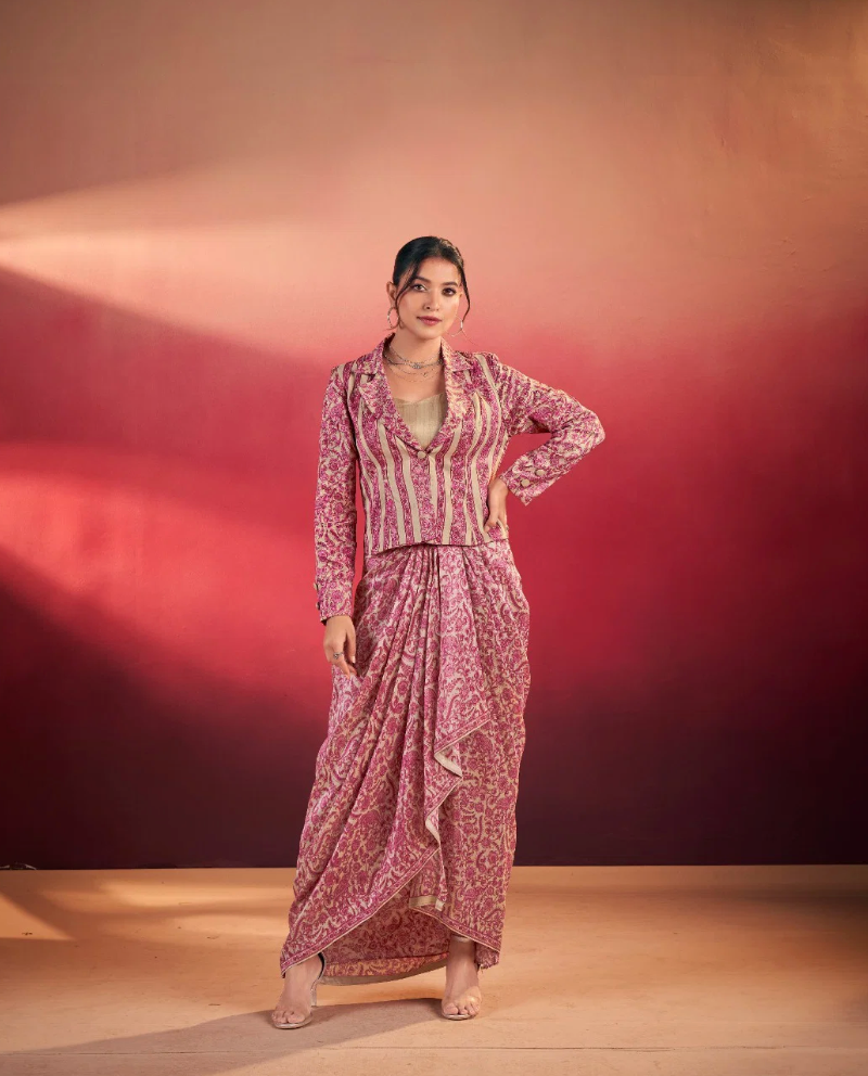 Lumina Pink Indo-western