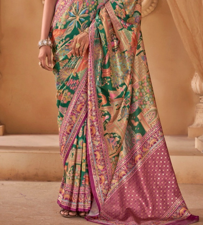 Saanj Green PV Silk Saree