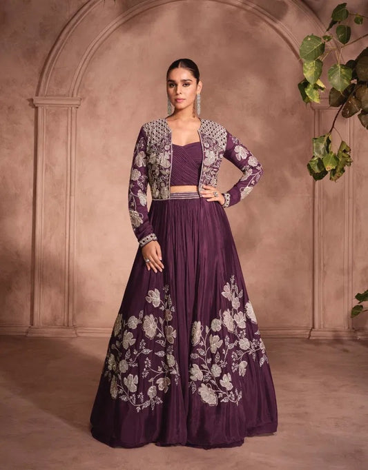 Matrut  | Mannat Wine Lehenga Set