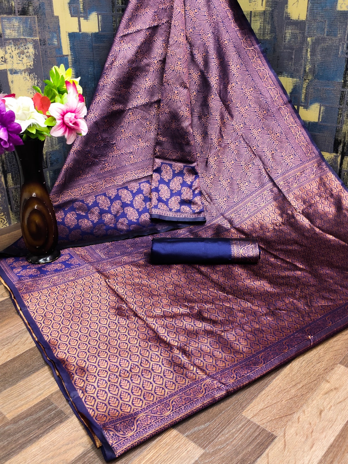 Matrut | Kishmish Indigo Silk Saree