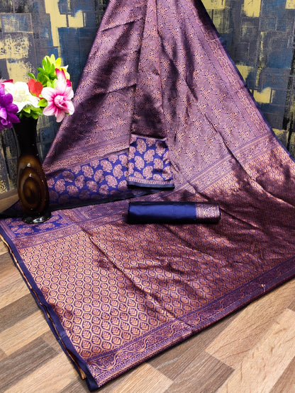 Matrut | Kishmish Indigo Silk Saree