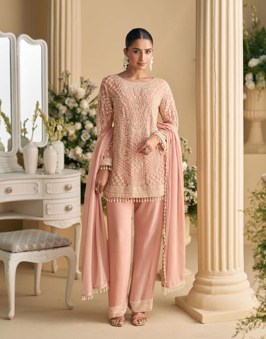 Matrut  | Sana Baby Pink Palazzo Suit