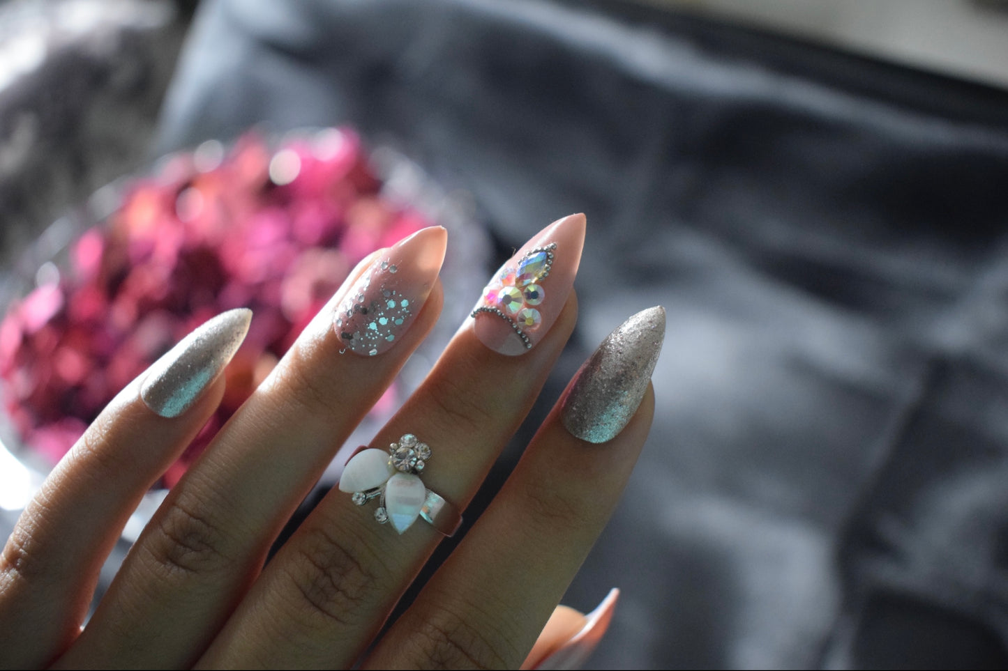 Regal Pinkstone Nails | Garima Bhandari Nails